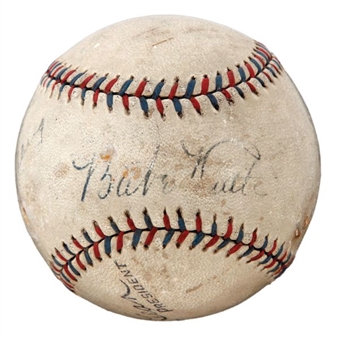 Babe Ruth and Lou Gehrig Dual Signed Baseball